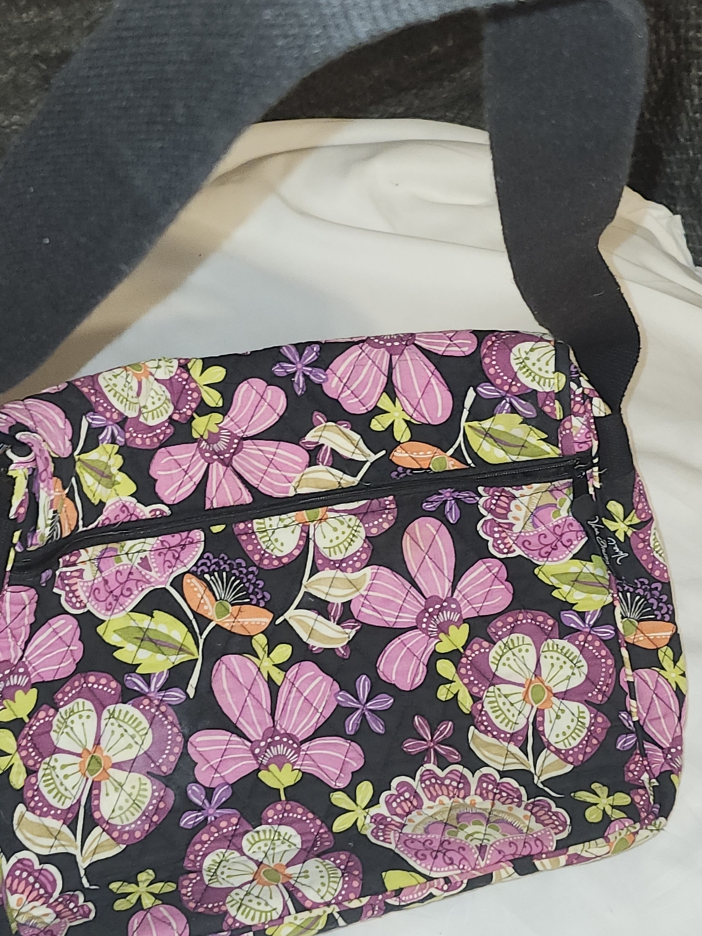Vera Bradley Quilted Crossbody Messenger Medium Bag Pirouette Pink Floral Travel